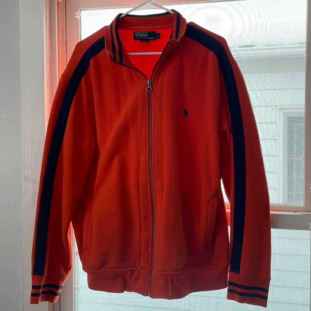 Polo zip up cotton jacket. Orange hardly used.
